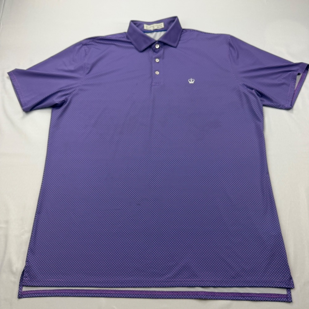 Holderness & Bourne Polo Mens XL Purple The Edwards Thistle Oxford Geometric